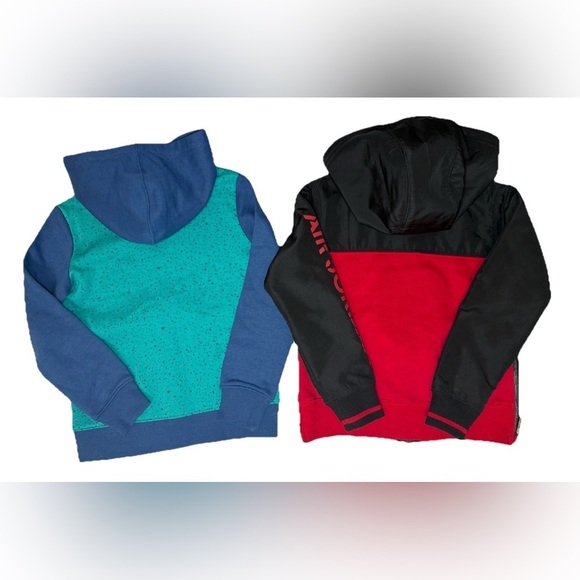 Boy's Air Jordan Jackets Red Logo Coat & Turquoise Zip Hoodie Size XS 4 Lot Of 2 - Picture 2 of 12